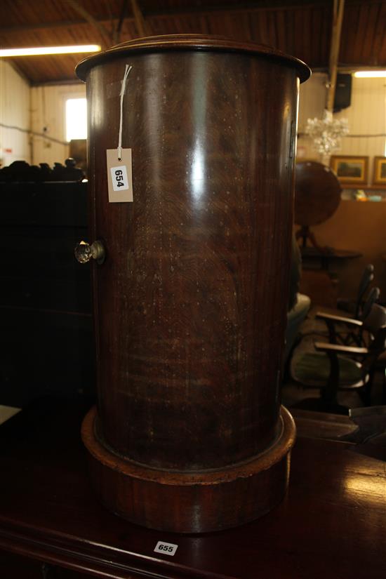 French mahogany cylindrical pot cupboard